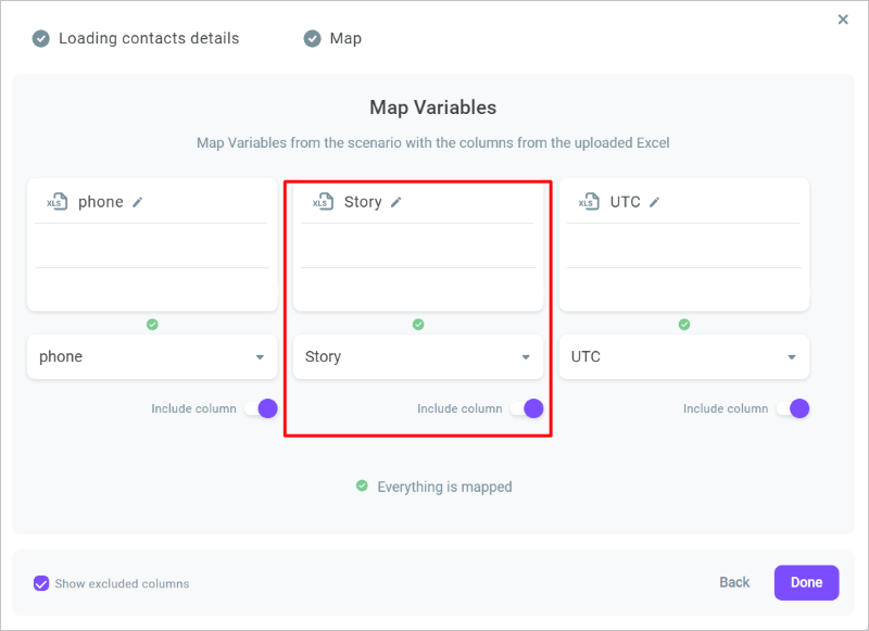 Map variables Map variables