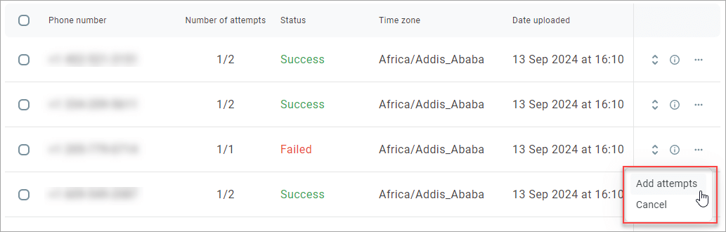 Add attempts Add attempts