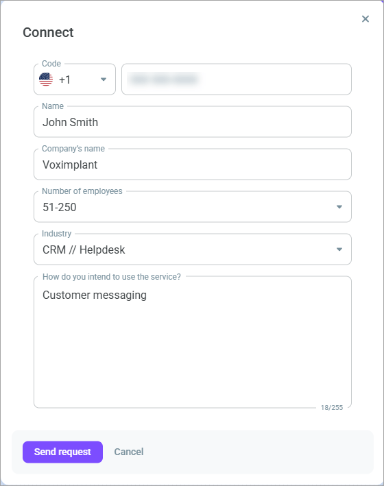 Send request