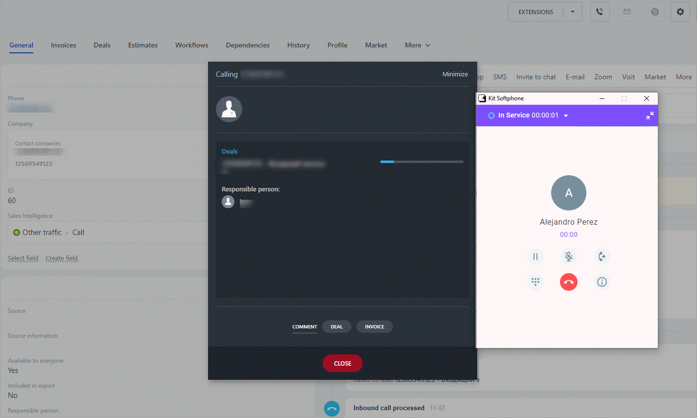 Processing a call Processing a call