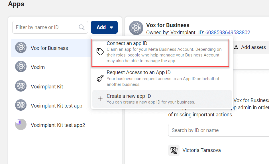 Select your app Select your app