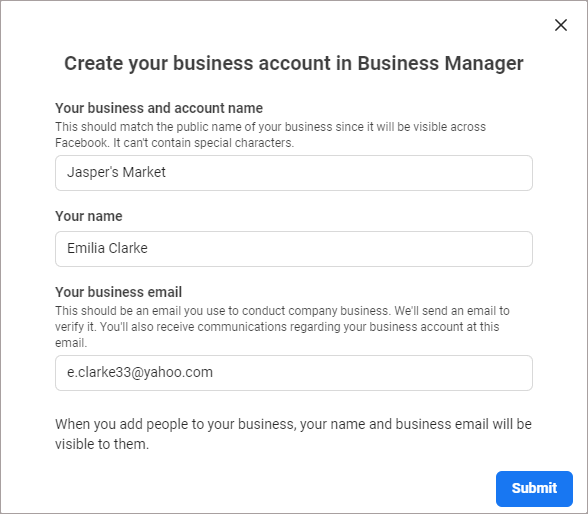 Account details Account details