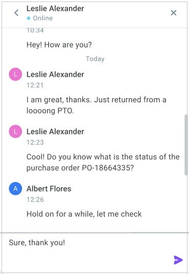 Chat with a user Chat with a user