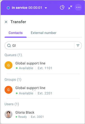 Transfer a call Transfer a call