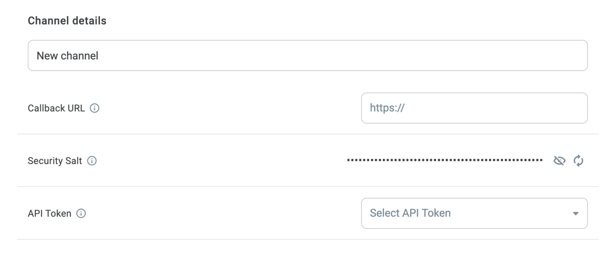 Channel details Channel details