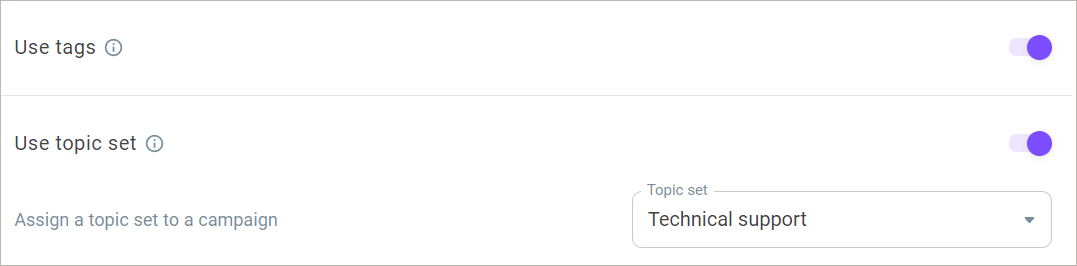 Conversation processing settings Conversation processing settings