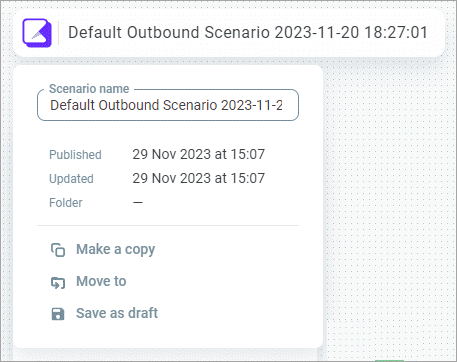 Scenario properties Scenario properties