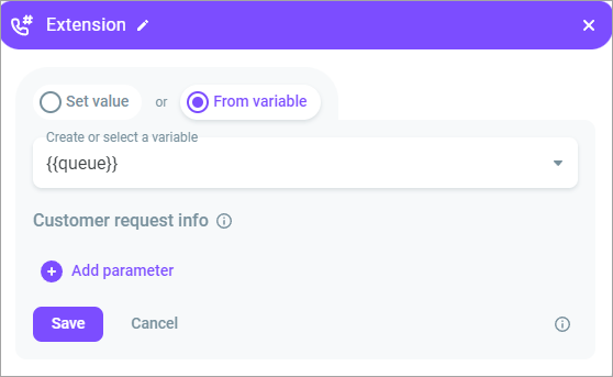 From variable From variable