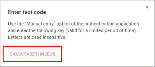 Manually enter the key