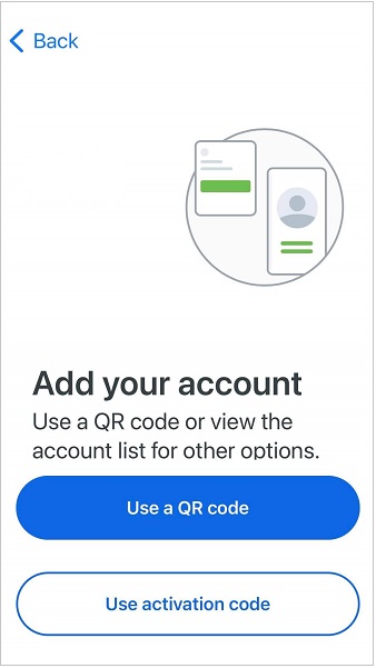 Select to scan a QR code