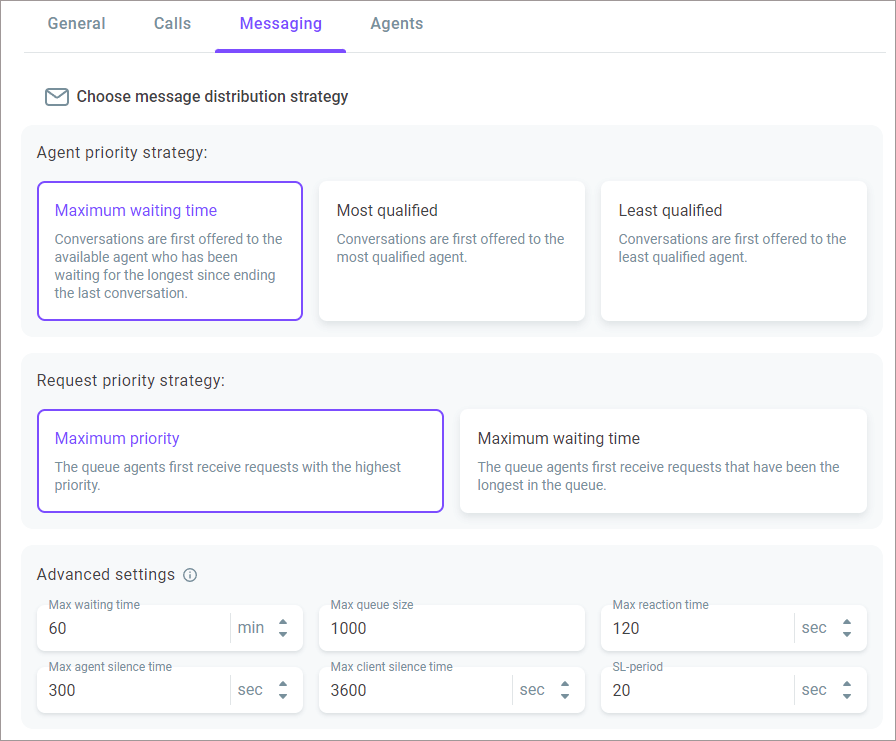 The queue messaging configuration The queue messaging configuration