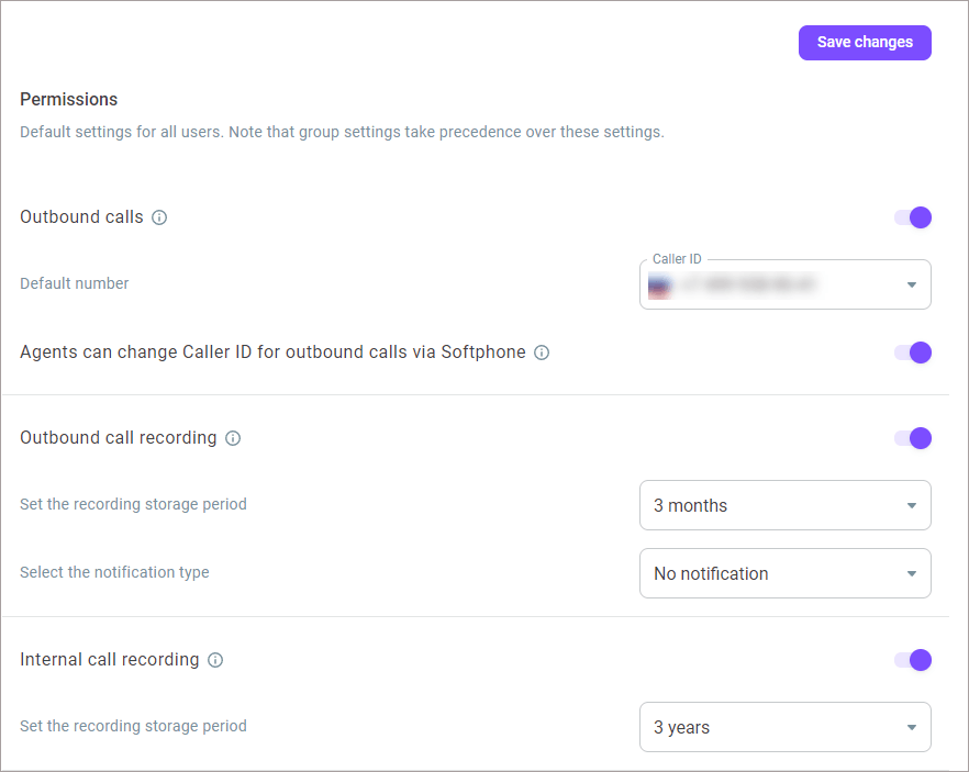General settings General settings
