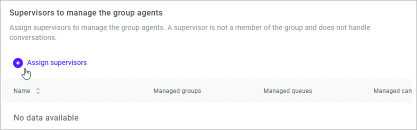 Assign supervisors Assign supervisors