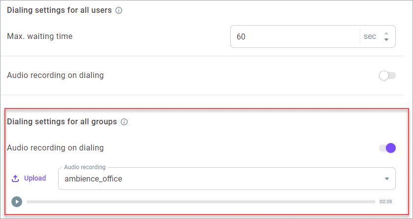 Default audio recording Default audio recording