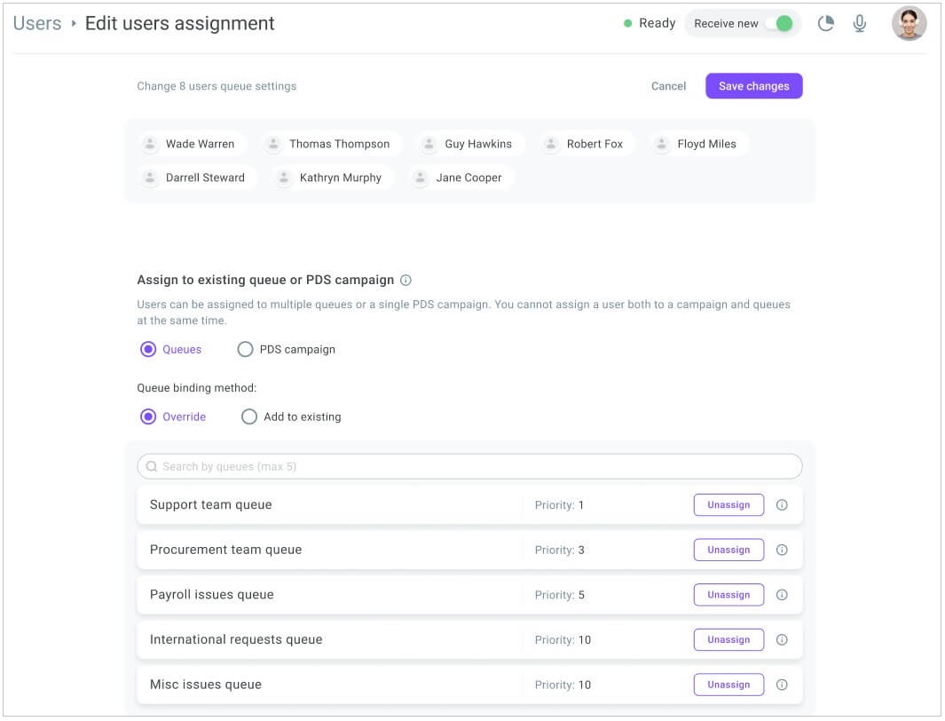 Bulk edit user assignments Bulk edit user assignments