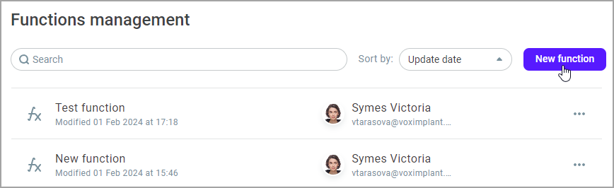 New function New function