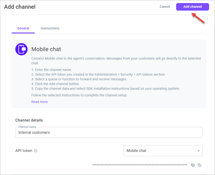 Add channel Add channel