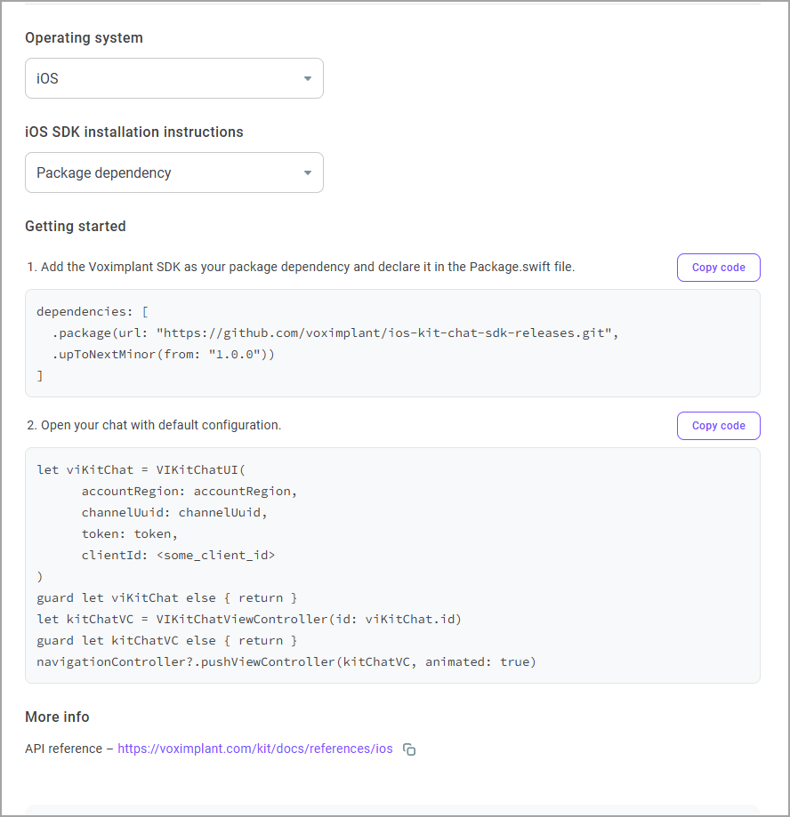 Instructions for iOS with package dependencies Instructions for iOS with package dependencies