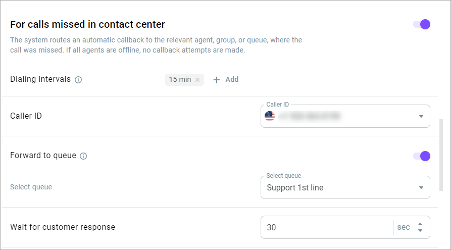 Wait for customer response Wait for customer response