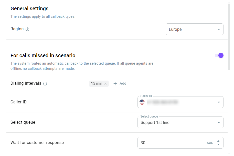 General settings General settings