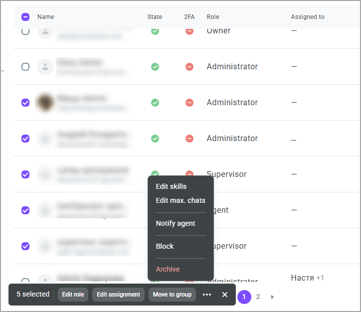Bulk edit users Bulk edit users