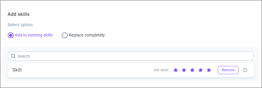 Edit skills Edit skills