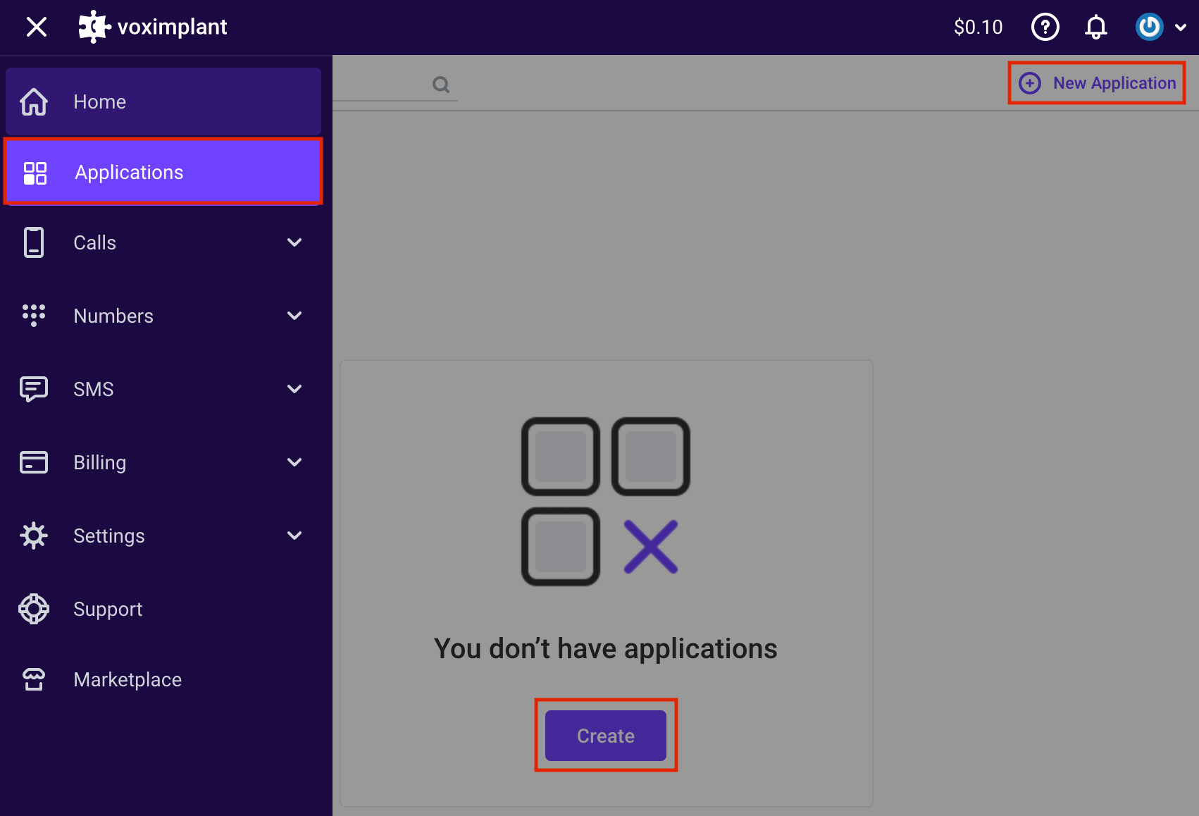 Create an application Create an application