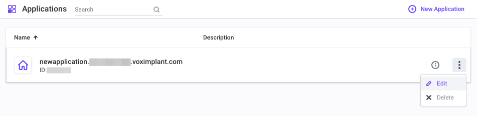 Edit an application Edit an application