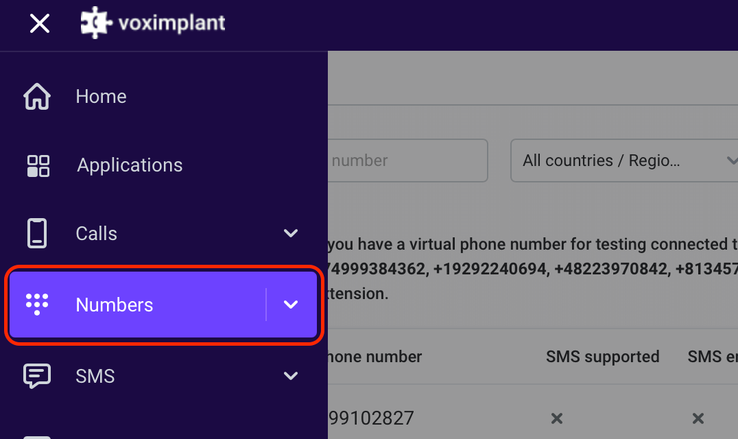 Numbers section Numbers section