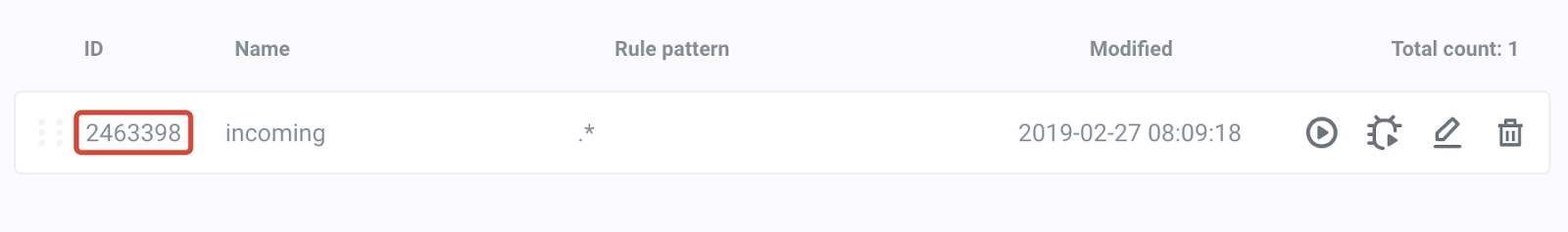 Rule identifier Rule identifier