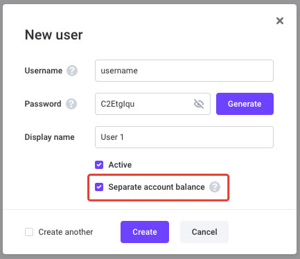 User creation User creation